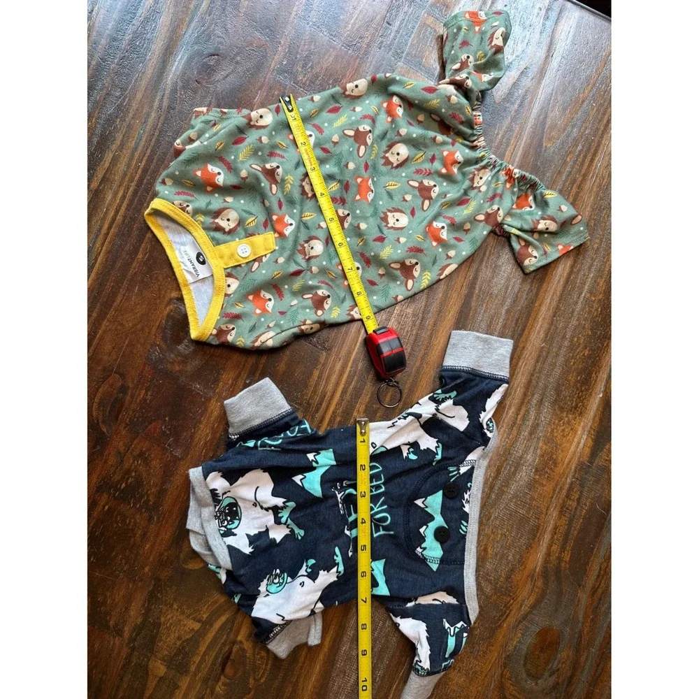 Vibrant Life & Lazy One Dog Pajamas Bundle Small Woodland Yeti 2pc Set